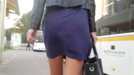 Good ass in short skirt