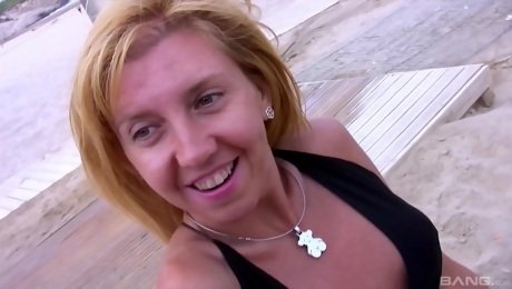 Mature blonde Eva Persson picked up on the beach for a hardcore fuck