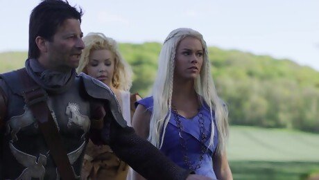 Outdoor Game of Thrones roleplay combines with brutal medieval sex