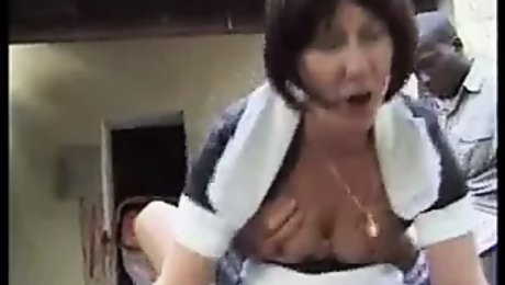 french granny maid anally fucked outdoor