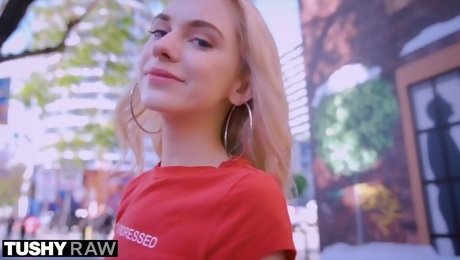 Raw Anal Blondie Teen has Unforgettable first Bum Sex Experience