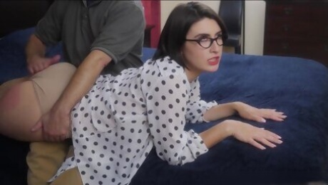 Hipster teen Angeline spanking fetish video